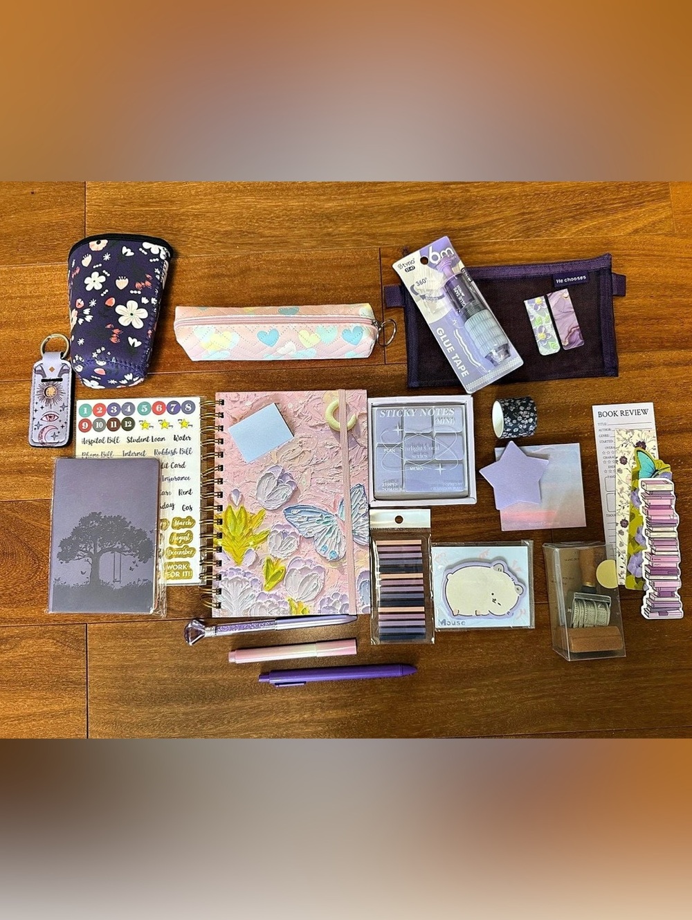 Stationery Bundle Floral Purple & Pink NWT